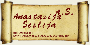 Anastasija Šešlija vizit kartica